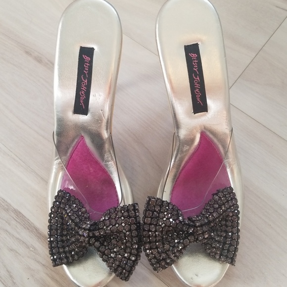 betsey johnson clear heels